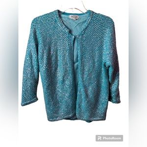 Vintage Blue Sequins Jacket